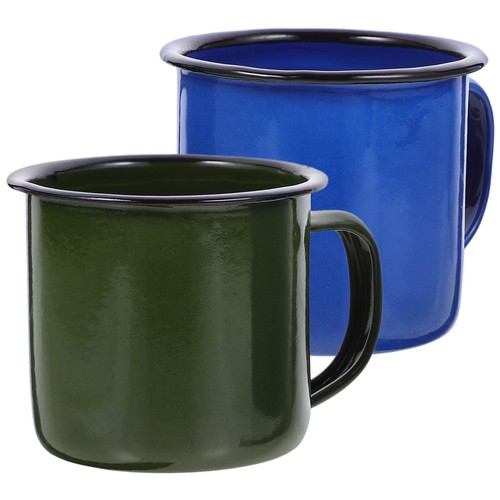 2pcs enamel mugs vintage - mugs,
