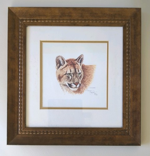 Framed giclee print - giclee, cougar