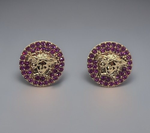 Versace earrings metal strass - versace, metal+strass