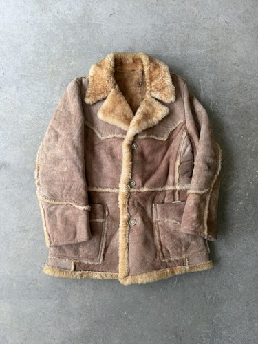 Vintage shearling coat men - shearling, men’s