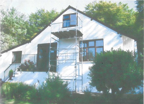 Galvanised steel scaffolding