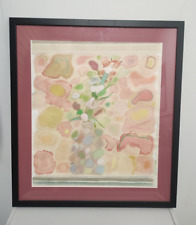 Abstract floral watercolour painting  J Cam - watercolour and oil pastel - 1978