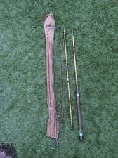 VINTAGE BAMBOO FISHING ROD TOMMY WADSWORTH LEICESTER 10.5 FT WITH ORIGINAL BAG