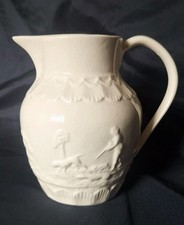 Vintage Leeds Classic Creamware Embossed Jug Pottery Ceramic Kitchenware