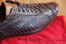 Paul Smith Brown Python Leather Lace Up Shoes Trainers Sneakers UK 8 US 9 EU 42