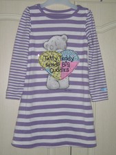New Marks & Spencer Tatty Teddy Nightdress 2 3 4 5 6 7 8 years stripes heart
