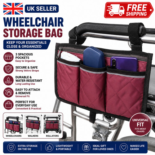Wheelchair side bag armrest - side,