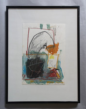 Nicolas Desplats (1975) mixed media drawing on framed paper signed and dated