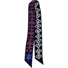 Hermes Women's Twilly Indigo Rosevif Marine Scarf Navy