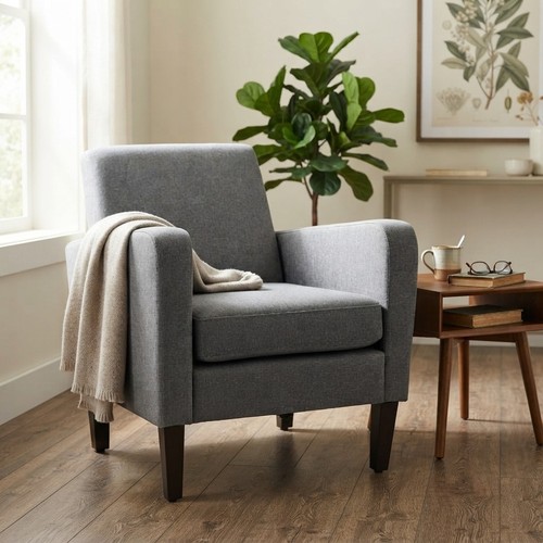 Stylish grey armchair with - grey,