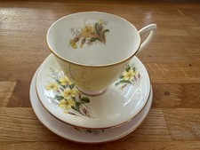 Vintage 1950s Royal Albert Yellow Primrose Trio ~ Cup, Saucer & Plate