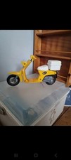 Original Vintage Sindy Moped Bike 1980s Yellow In Fair Condition