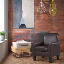 Modern Faux Leather Accent Arm