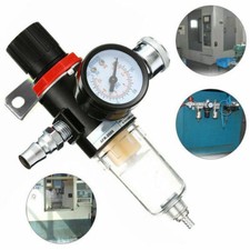 1/4" BSP Air Pressure New Regulator Gauge Spray Gun In-Line Water Trap Filter UK