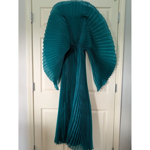Teal green pleated accordion - teal,