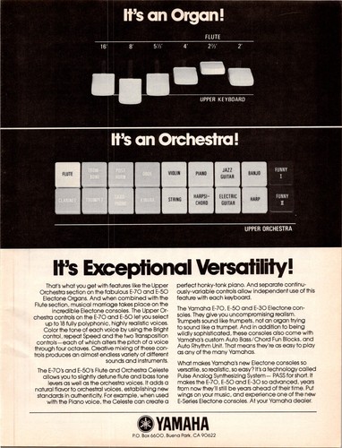 1980 yamaha organ e - 1980, e-70