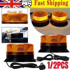 12V/24V LED Amber Recovery Warning Strobe Flashing Magnetic Beacon Light Lamp UK