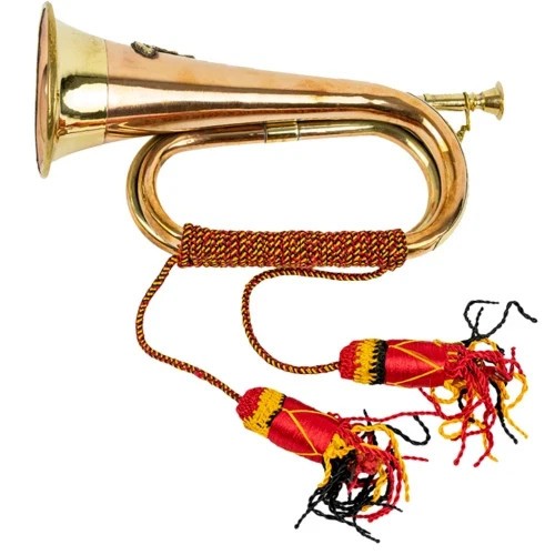 Military brass bugle with - brass,