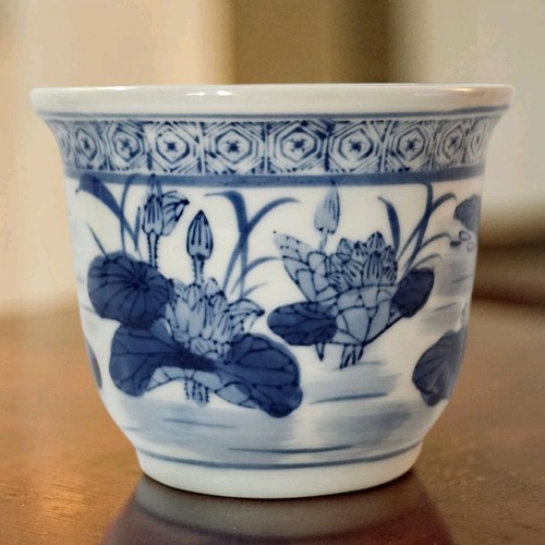 Vtg chinese jardiniere blue - jardiniere,