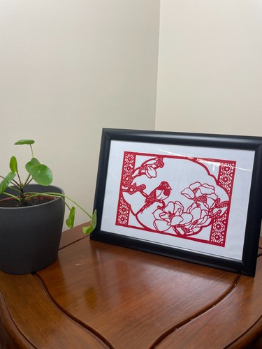 Framed chinese hand - framed, hand-paper-cut
