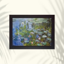 Framed Water Lilies (1915) by Claude Monet Art Poster Print Famous Painting