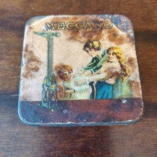 Antique early 20th century meccano small parts tin
