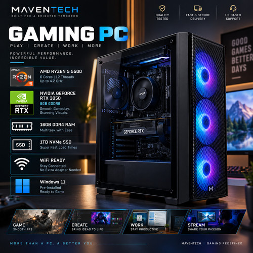 Black gaming ryzen 5500 - pc,