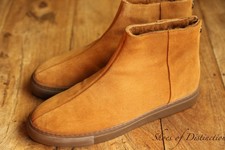 Grenson Tan Suede Shearling Fur Lined Zip Up Boots Shoes Mens UK 10 US 11 EU 44