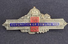 VINTAGE CORONATION of EDWARD VIII May 12th 1937 COMMEMORATIVE ENAMELLED BROOCH