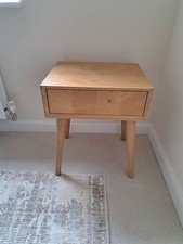Cox & Cox Stylish Solid Chevron Oak One Drawer Bedside Table - RRP £295
