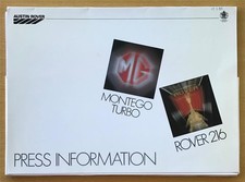 AUSTIN ROVER Press Information Pack Photograph 1985  MG MONTEGO TURBO Rover 216