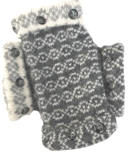 Fingerless gloves gray angora - gloves,
