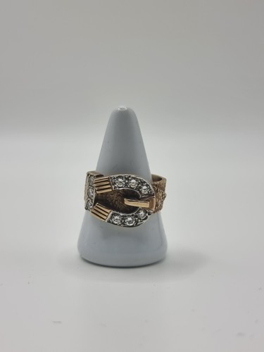 9ct gold buckle horseshoe ring - 9ct,