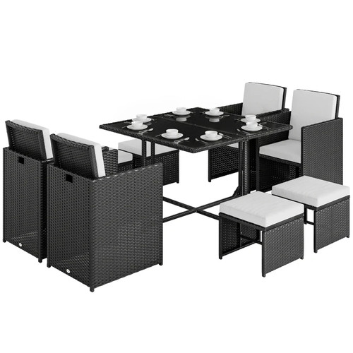 Piece rattan cube garden - 9,