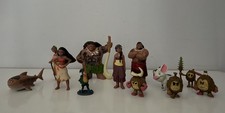 Disney Moana 12 Mini Figures Maui Hei Hei Pua  Kakamora Coconuts Shark Grandma 