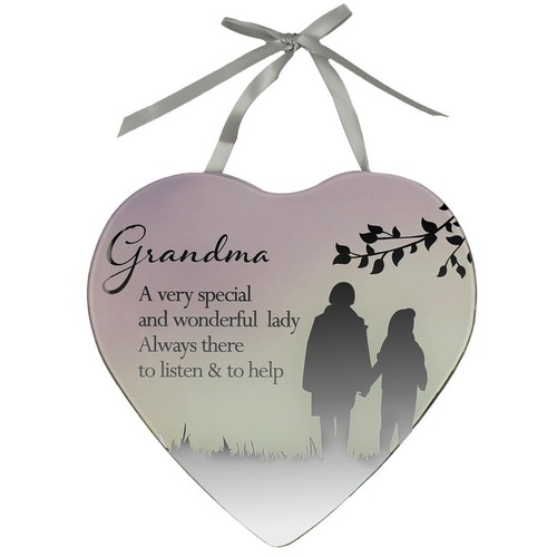 Glass love heart - mirror, plaque