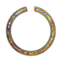 2x Ukulele Rosette Acacia Abalone 2-1/2"x5/16"3/64" (65x8x1mm) Inlay B124