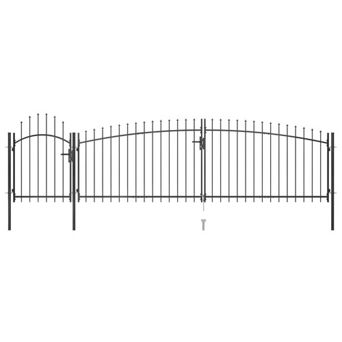 Black double garden gate - double,