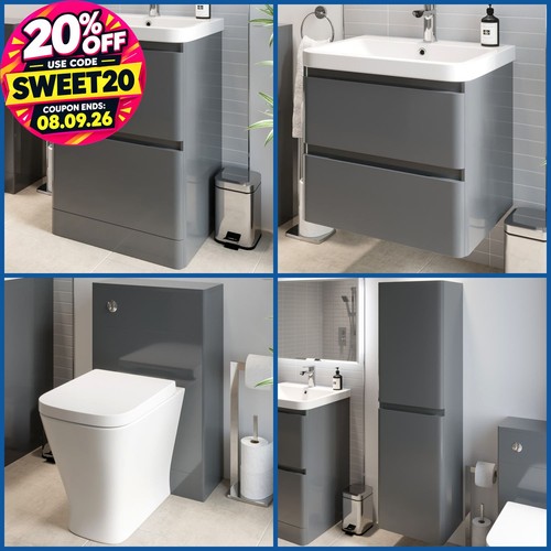 Grey bathroom furniture - grey,