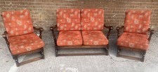 Ercol Vintage Original Cottage Suite Sofa And Armchairs