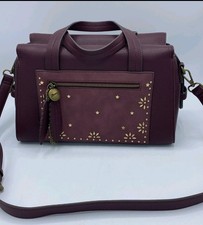 Mantaray Burgundy Handbag with Shoulder Strap