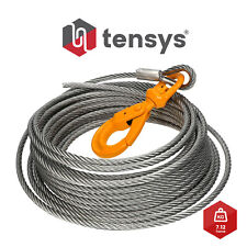 Winch Wire Rope, Recovery Winch Cable, 10mm x 20m With Swivel Self Locking Hook