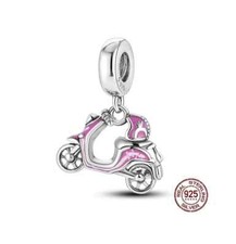 Pink Scooter Bike charm 925