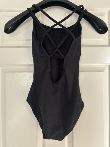 Black criss cross - black, leotard