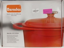 Berndes Round Cast Iron Casserole Dish 24cm 4L Red Cookware Pot Preowned Sealed