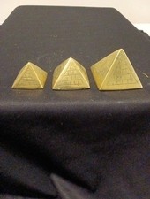 Antique Brass Pyramid Display Set of 3