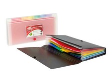 Pukka Mini DL 6-Part Expanding Organiser File with Colourful Dividers and Stud