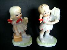 Kitsch Figurines Pair Leonardo Collection Girl