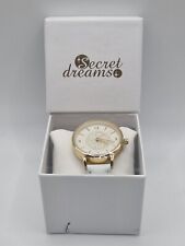 Untested White And Gold Tone Circular By Secret Dreams Boxed Wristwatch 35.07mm