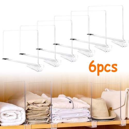 Clear shelf dividers - 6x,